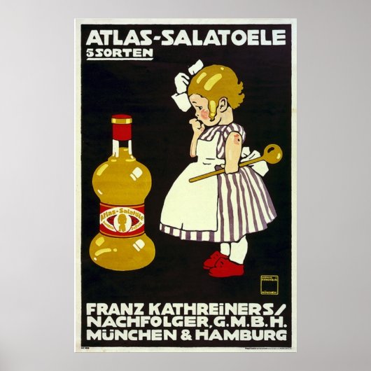Duitse reclame voor salumolie poster (Voorkant)