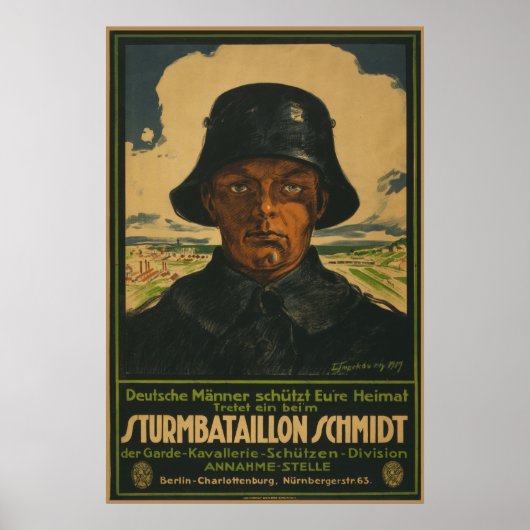 Duitse Recruitment Sturmbatallion Schmidt poster (Voorkant)