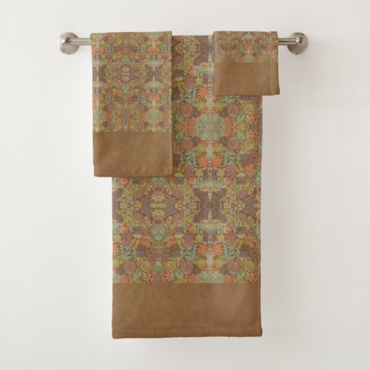 Duitse Renaissance Vintage Bloempatroon  Bad Handdoek (Insitu)
