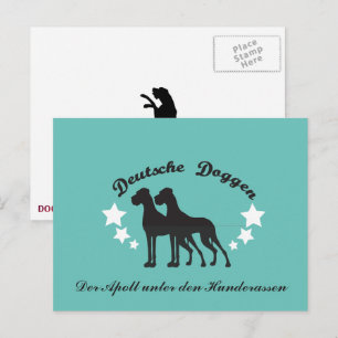 Duitse reuzenhonden gelabeld briefkaart