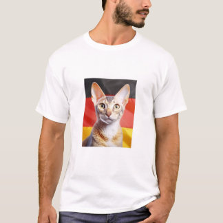 Duitse Rex Kat Duitse Vlag Op Achtergrond T-shirt