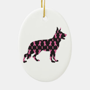 Duitse ribberen herderroze kanker keramisch ornament