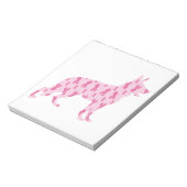 Duitse ribberen herderroze kanker notitieblok (Linkerzijde)