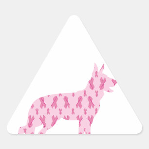 Duitse ribberen herderroze kanker sticker