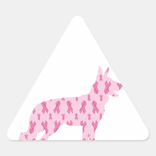 Duitse ribberen herderroze kanker sticker (Voorkant)