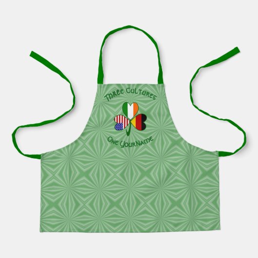 Duitse rish USA Vlaggen Shamrock Persoonlijke Kind Schort (Voorkant)