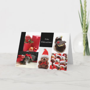 duitse rode kerstkaart feestdagen kaart