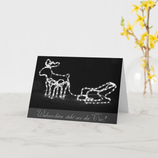 Duitse Romantische Vrolijke Kerstmis Groeten Kaart (Gele Bloem)