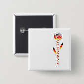 Duitse Roos Vlag Vierkante Button 5,1 Cm (Voorkant /achterkant)