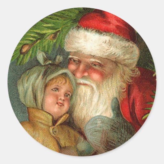 Duitse Santa Kerst stickers (Voorkant)