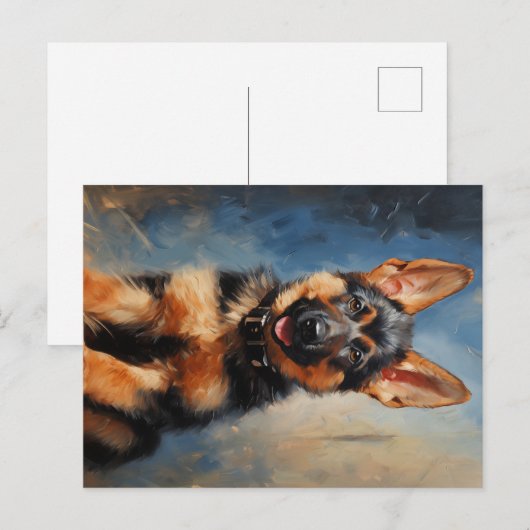 Duitse schaapherderpuppy briefkaart (Voorkant / Achterkant)