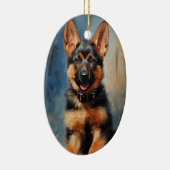 Duitse schaapherderpuppy keramisch ornament (Rechts)