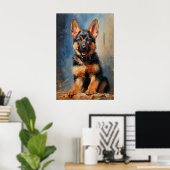 Duitse schaapherderpuppy poster (Thuiskantoor)