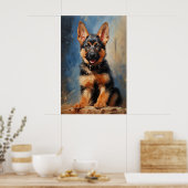 Duitse schaapherderpuppy poster (Keuken)