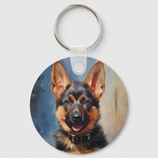 Duitse schaapherderpuppy sleutelhanger (Voorkant)