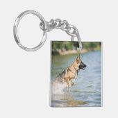 Duitse schaapherreepjes in water sleutelhanger (Voorkant Links)