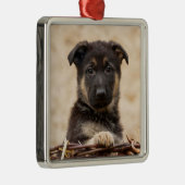 Duitse schapenhouderij in mandje metalen ornament (Rechts)