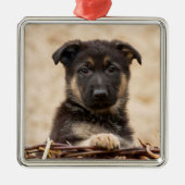 Duitse schapenhouderij in mandje metalen ornament (Voorkant)