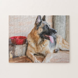 Duitse schapenhouderij met waterbekken legpuzzel