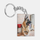 Duitse schapenhouderij met waterbekken sleutelhanger (Voorkant Links)