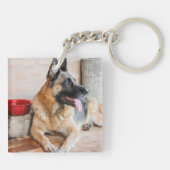 Duitse schapenhouderij met waterbekken sleutelhanger (Achterkant)