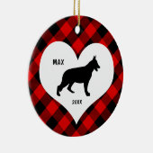 Duitse schapenhoudernaam + datum Rood Pset Keramisch Ornament (Rechts)