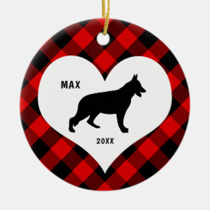 Duitse schapenhoudernaam + datum Rood Pset Keramisch Ornament