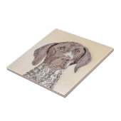 Duitse schilderkunst met horthaired-aanwijzer tegeltje (Zijkant)