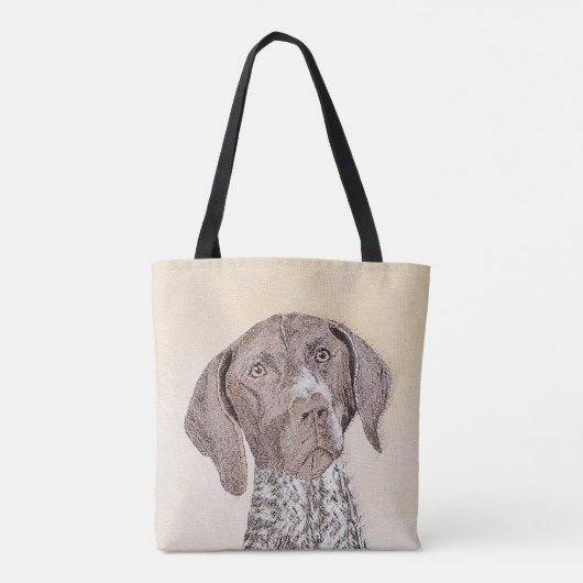 Duitse schilderkunst met horthaired-aanwijzer tote bag (Achterkant)