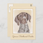 Duitse schilderkunst met horthaired pointer briefkaart (Voorkant / Achterkant)