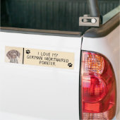 Duitse schilderkunst met horthaired pointer bumpersticker (Op Truck)