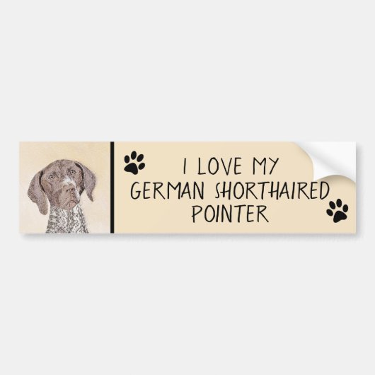 Duitse schilderkunst met horthaired pointer bumpersticker (Voorkant)