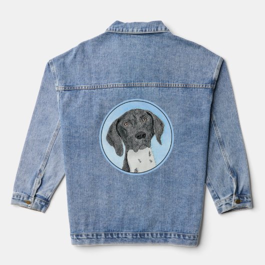 Duitse schilderkunst met horthaired pointer denim jacket (Achterkant)