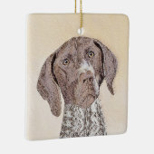 Duitse schilderkunst met horthaired pointer keramisch ornament (Rechts)