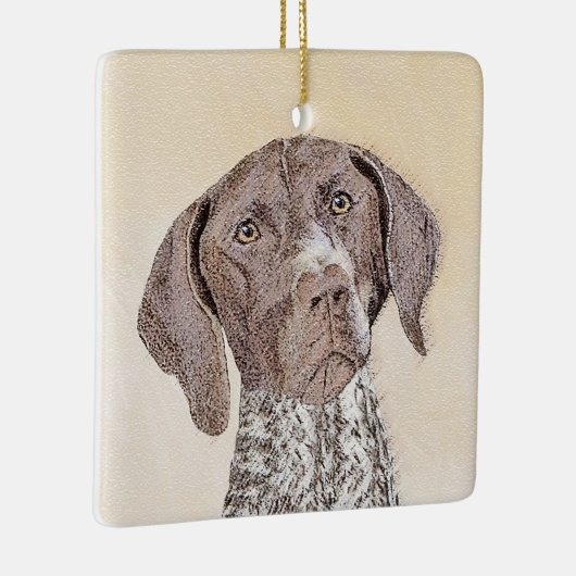Duitse schilderkunst met horthaired pointer keramisch ornament (Rechts)