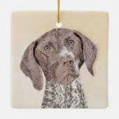 Duitse schilderkunst met horthaired pointer keramisch ornament (Achterkant)