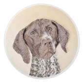 Duitse schilderkunst met horthaired pointer keramische knop (Voorkant)