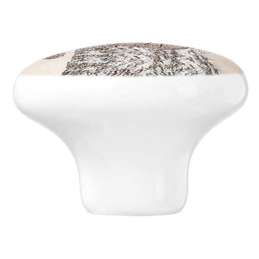 Duitse schilderkunst met horthaired pointer keramische knop (Zijkant)