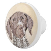 Duitse schilderkunst met horthaired pointer keramische knop (Rechts)