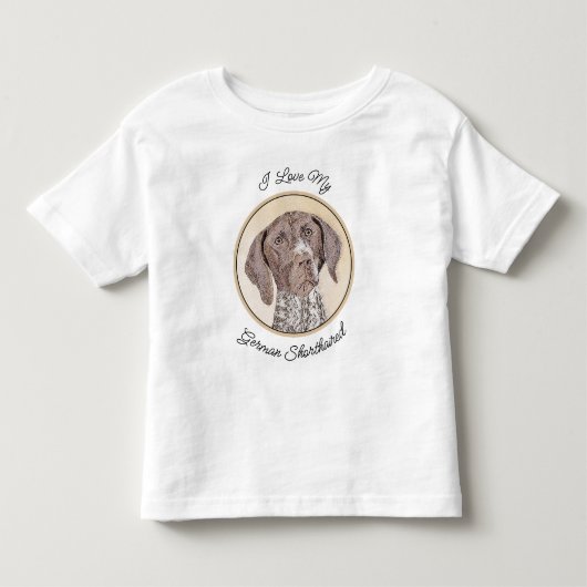 Duitse schilderkunst met horthaired pointer kinder shirts (Voorkant)