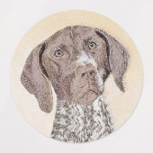 Duitse schilderkunst met horthaired pointer labels (Design 2)