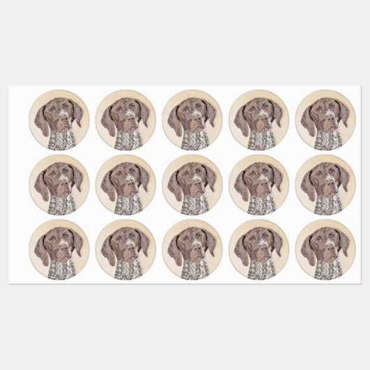 Duitse schilderkunst met horthaired pointer labels (Vel)