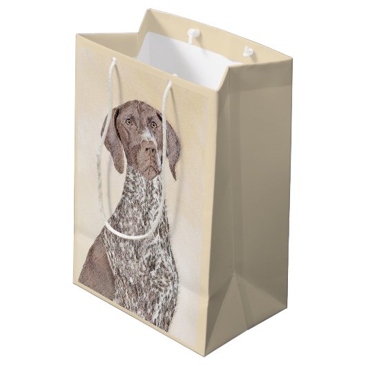 Duitse schilderkunst met horthaired pointer medium cadeauzakje (Achterkant Gekanteld)