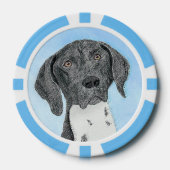 Duitse schilderkunst met horthaired pointer poker chips (Voorkant)