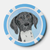 Duitse schilderkunst met horthaired pointer poker chips (Achterkant)