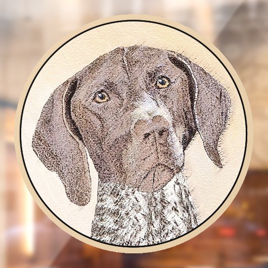 Duitse schilderkunst met horthaired pointer raamsticker (Vel 2)