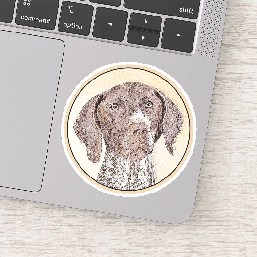 Duitse schilderkunst met horthaired pointer sticker (Detail)