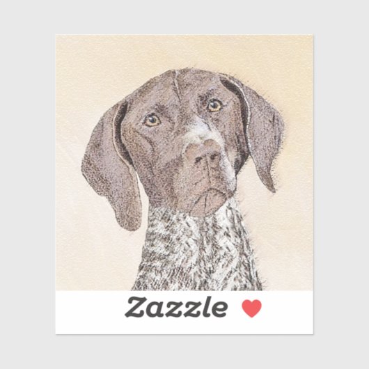 Duitse schilderkunst met horthaired pointer sticker (Vel)