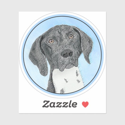 Duitse schilderkunst met horthaired pointer sticker (Vel)