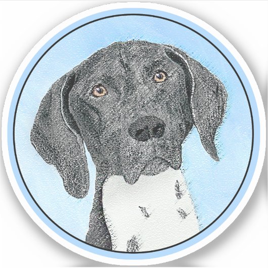 Duitse schilderkunst met horthaired pointer sticker (Voorkant)